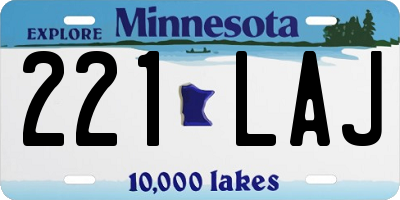 MN license plate 221LAJ