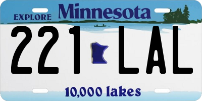 MN license plate 221LAL