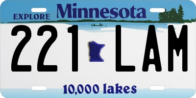 MN license plate 221LAM