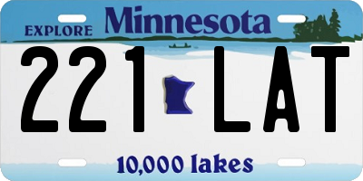 MN license plate 221LAT