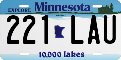 MN license plate 221LAU