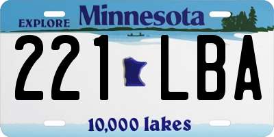 MN license plate 221LBA