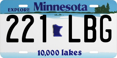 MN license plate 221LBG