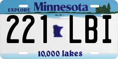 MN license plate 221LBI