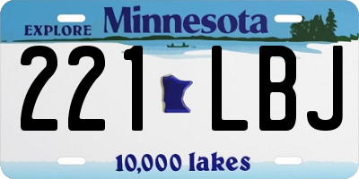 MN license plate 221LBJ