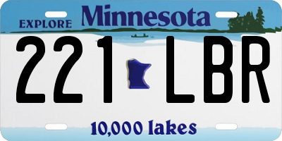 MN license plate 221LBR