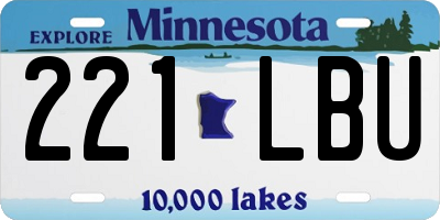 MN license plate 221LBU