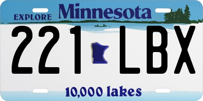 MN license plate 221LBX