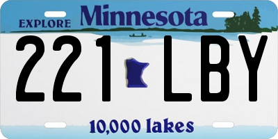 MN license plate 221LBY