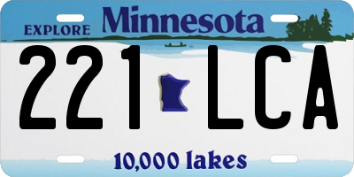 MN license plate 221LCA
