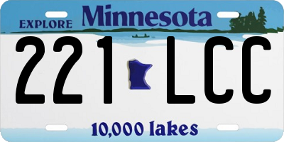 MN license plate 221LCC