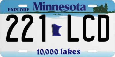 MN license plate 221LCD