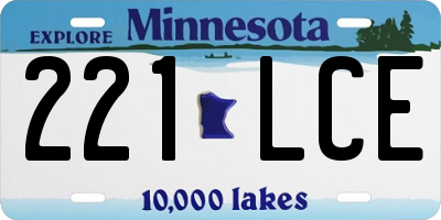 MN license plate 221LCE