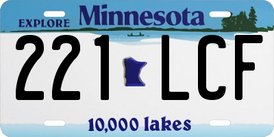 MN license plate 221LCF