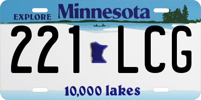 MN license plate 221LCG