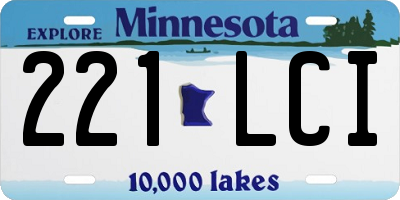 MN license plate 221LCI