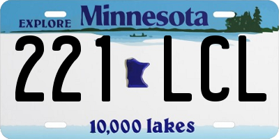MN license plate 221LCL