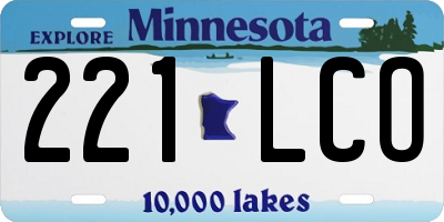 MN license plate 221LCO