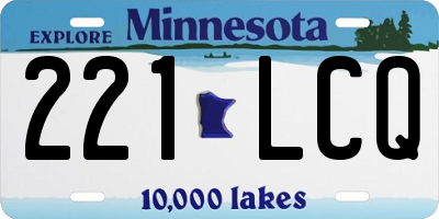 MN license plate 221LCQ