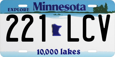 MN license plate 221LCV