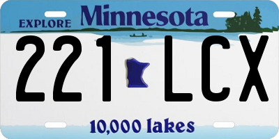 MN license plate 221LCX