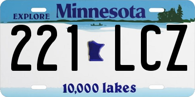 MN license plate 221LCZ