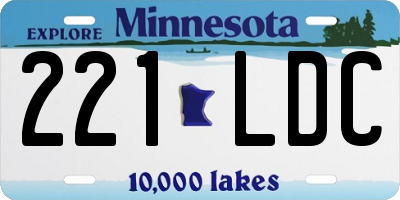 MN license plate 221LDC