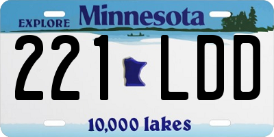 MN license plate 221LDD