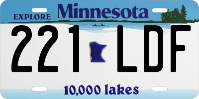 MN license plate 221LDF