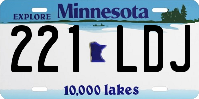 MN license plate 221LDJ