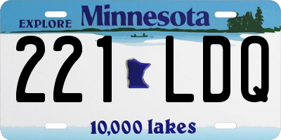 MN license plate 221LDQ