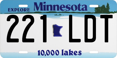 MN license plate 221LDT