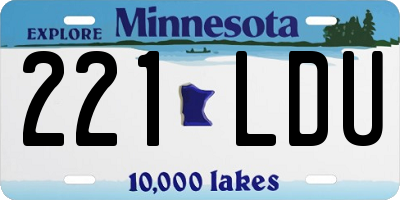 MN license plate 221LDU