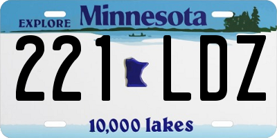 MN license plate 221LDZ