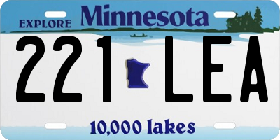 MN license plate 221LEA