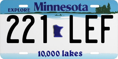 MN license plate 221LEF