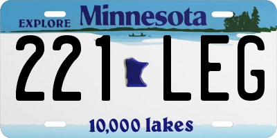 MN license plate 221LEG