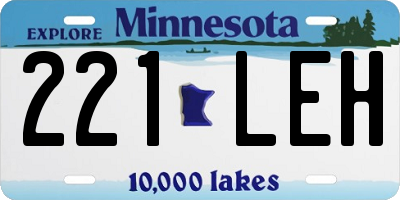MN license plate 221LEH