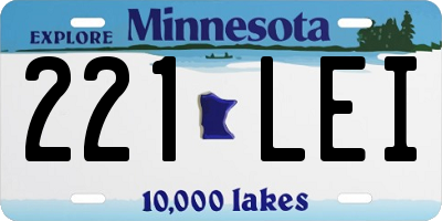 MN license plate 221LEI