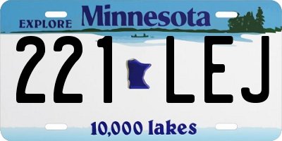 MN license plate 221LEJ