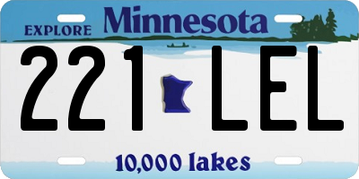 MN license plate 221LEL