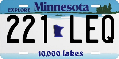 MN license plate 221LEQ