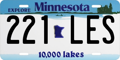 MN license plate 221LES