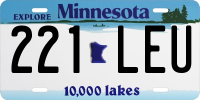 MN license plate 221LEU