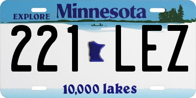 MN license plate 221LEZ