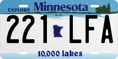 MN license plate 221LFA