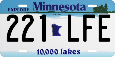 MN license plate 221LFE