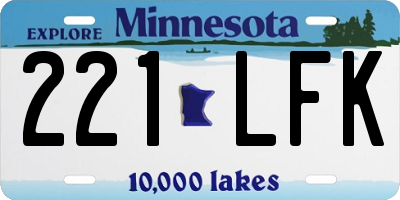 MN license plate 221LFK
