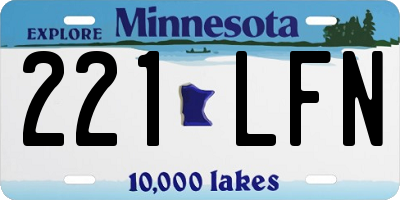 MN license plate 221LFN