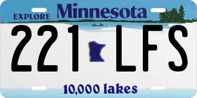 MN license plate 221LFS